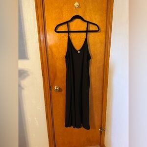 Zenana Outfitters Black Maxi Slip Dress with Spaghetti Straps